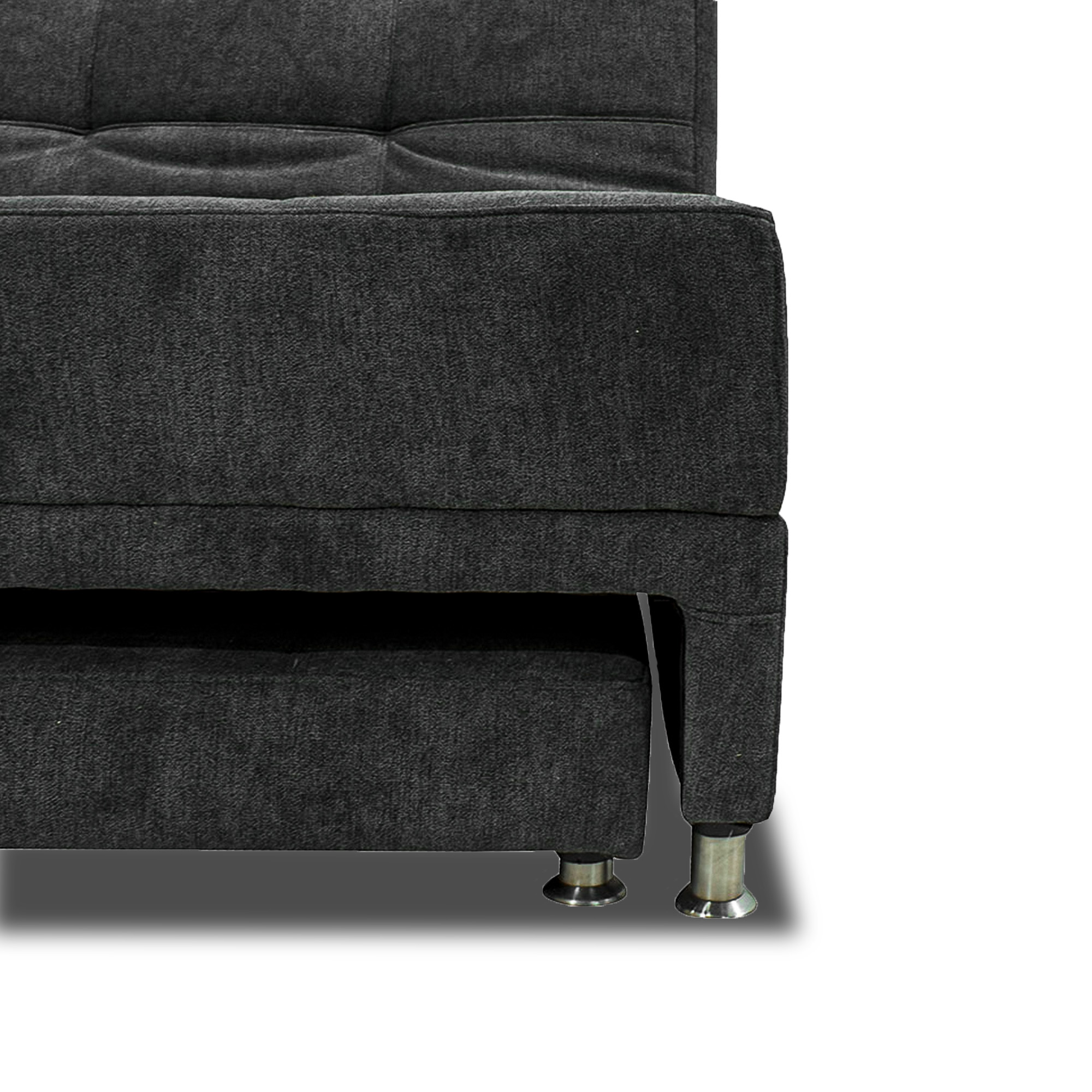 Sofacama ferreira lino gris oscuro, patas metalicas - Muebles en Medellín | Sofacama