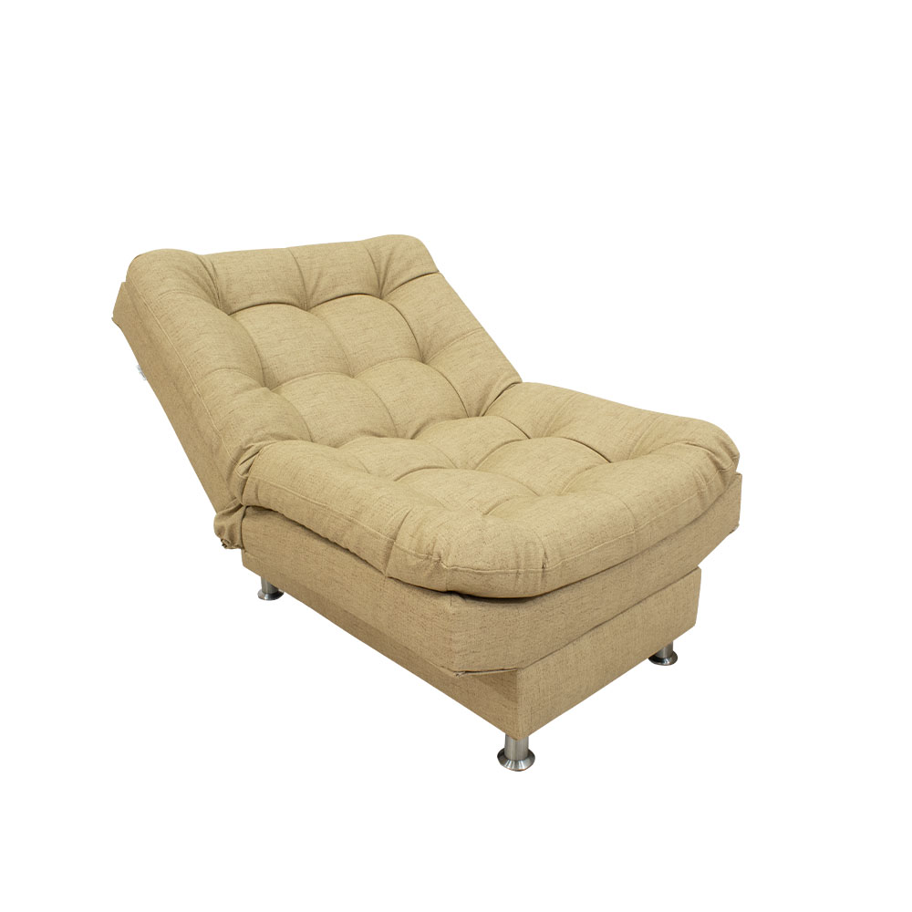 Sala moltochic poliéster beige, 2 cojines, patas metalicas - Muebles en Medellín | Sala