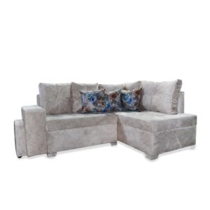 Esquinero alcalá lino beige, patas de metal + cojines decorativos - Muebles en Medellín | Esquinero