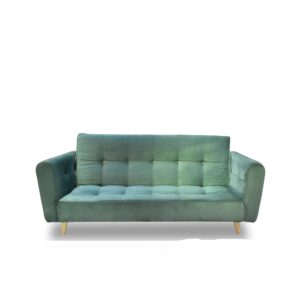 Sofacama denis lino verde, patas de madera - Muebles en Medellín | Sofacama