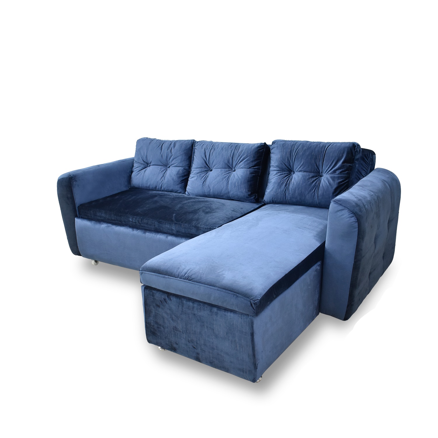 Sala modula habanna lino azul, patas de acero - Muebles en Medellín | Sala