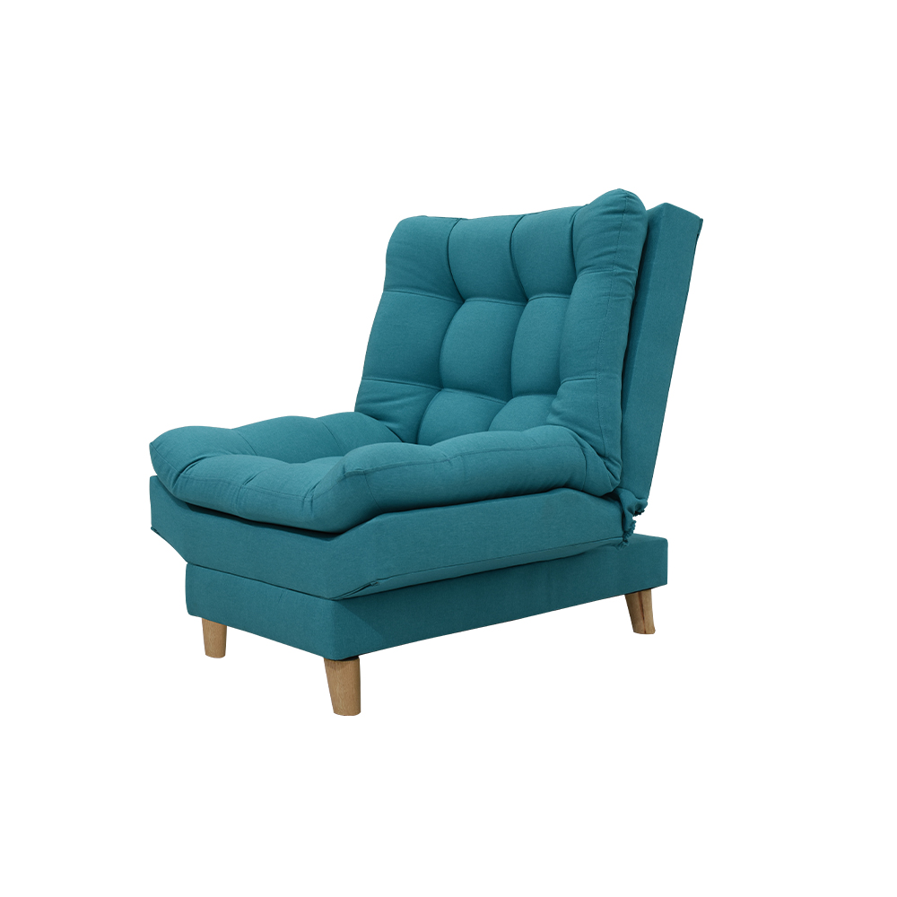 Poltrona moltochic lino turquesa, patas de madera - Muebles en Medellín | Poltrona