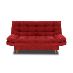 Sofacama moltochic lino rojo, patas de madera - Muebles en Medellín | Sofacama