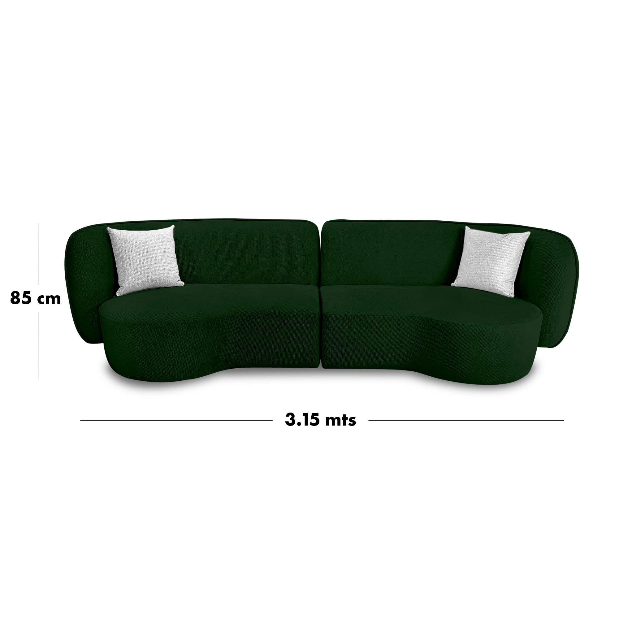 Sala michigan poliéster verde, deslizadores - Muebles en Medellín | Sala