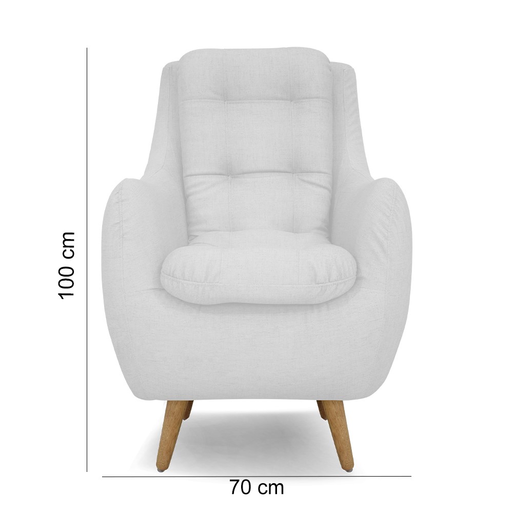 Silla parís poliéster blanco patas de madera - Muebles en Medellín | Poltrona