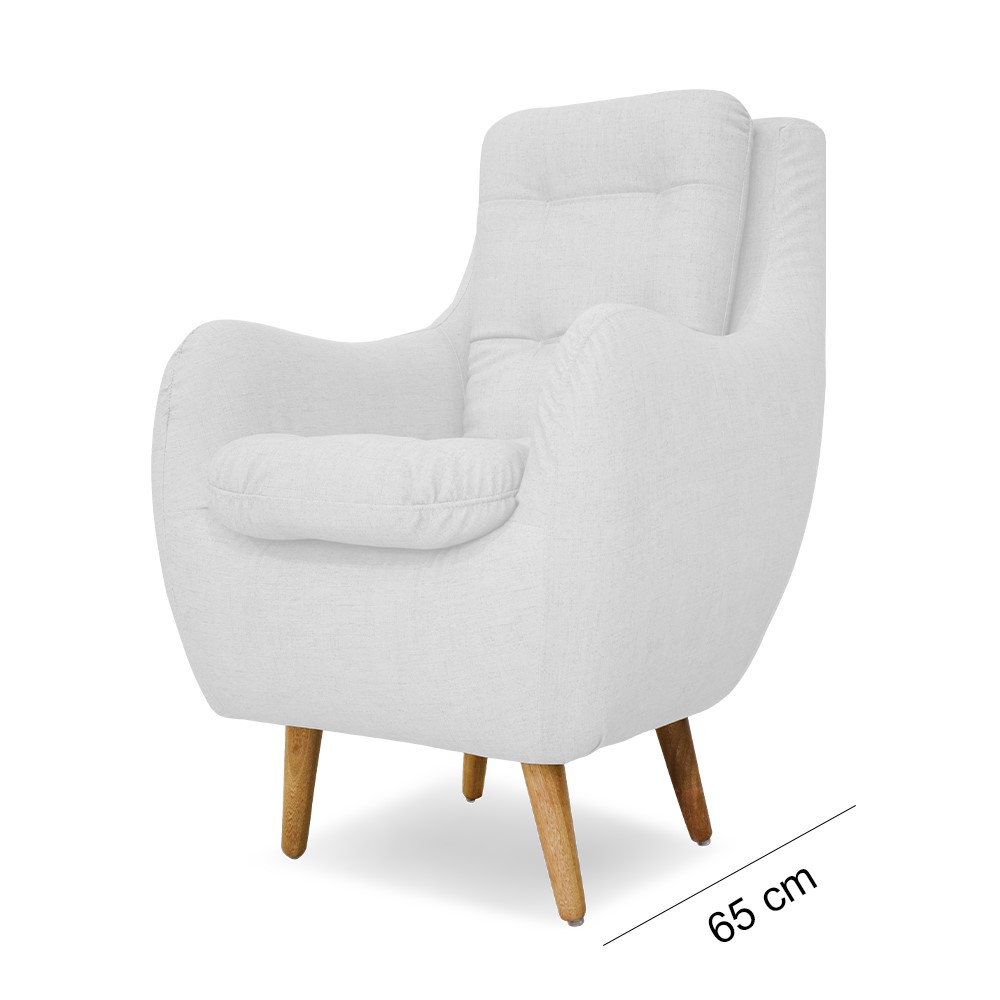 Silla parís poliéster blanco patas de madera - Muebles en Medellín | Poltrona