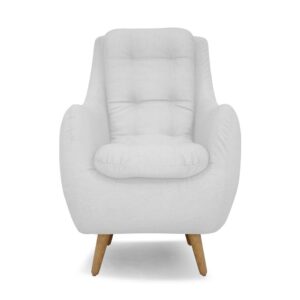 Silla parís poliéster blanco patas de madera - Muebles en Medellín | Poltrona