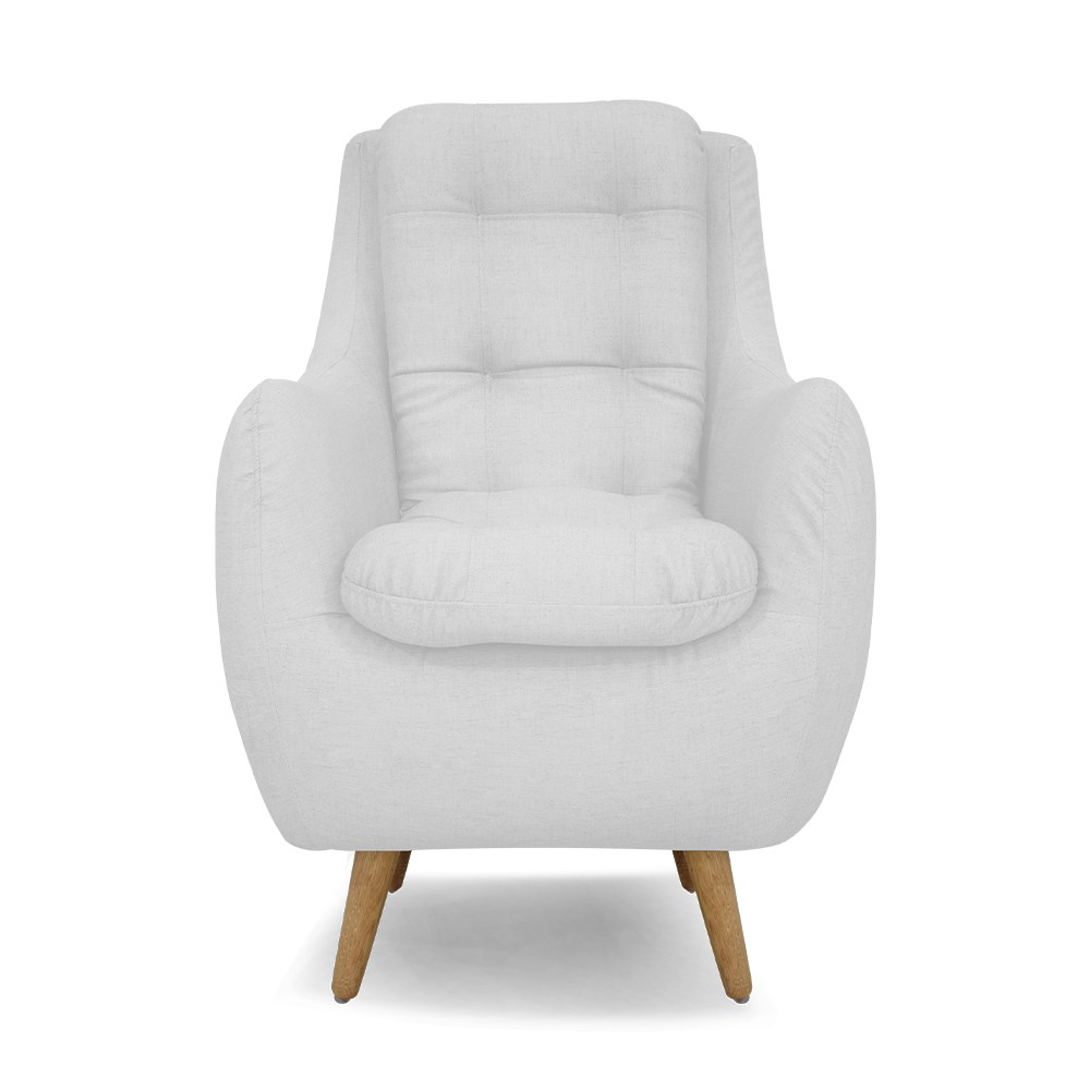 Silla parís poliéster blanco patas de madera - Muebles en Medellín | Poltrona