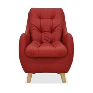 Silla parís sintético rojo patas de madera - Muebles en Medellín | Poltrona