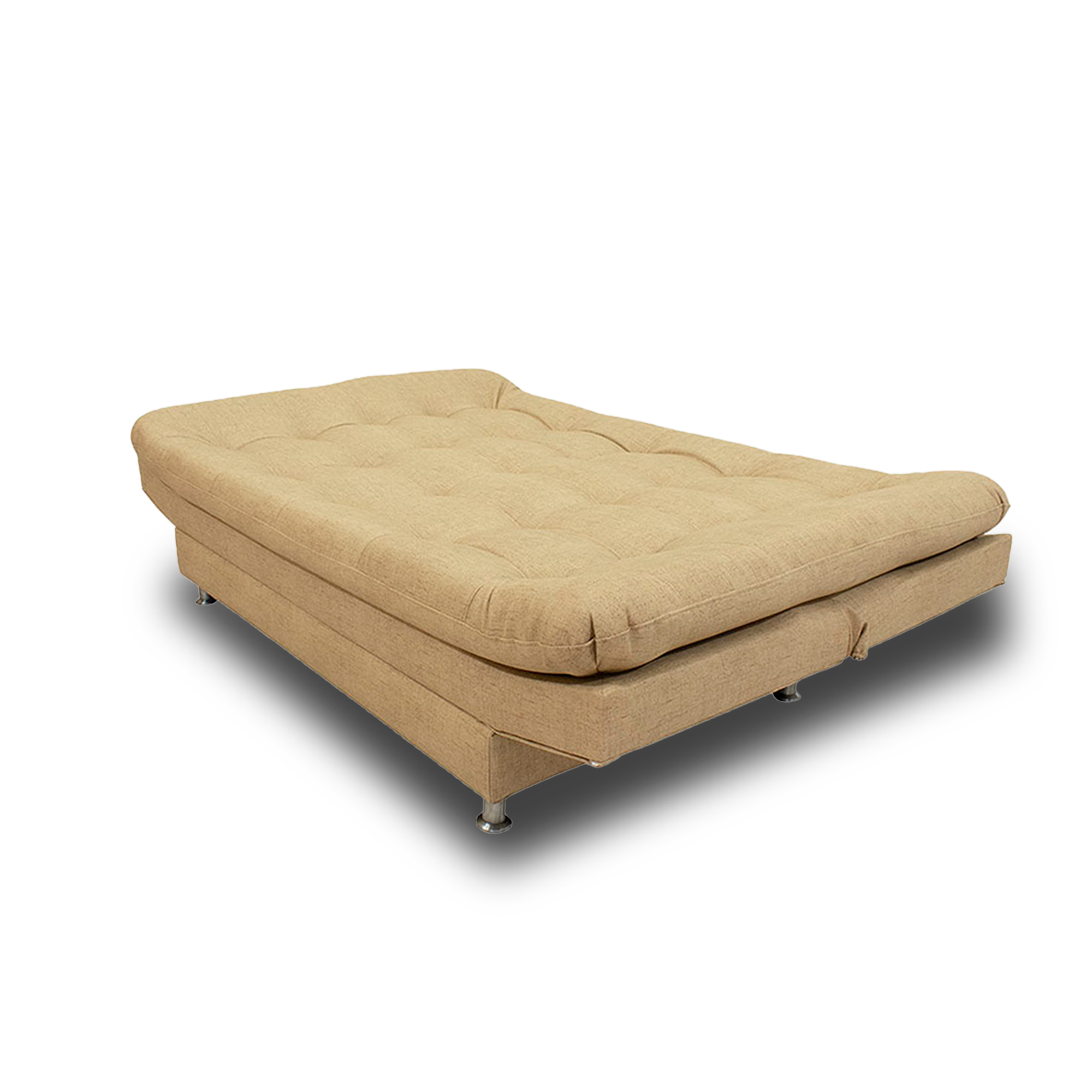 Sala moltochic poliéster beige, 2 cojines, patas metalicas - Muebles en Medellín | Sala