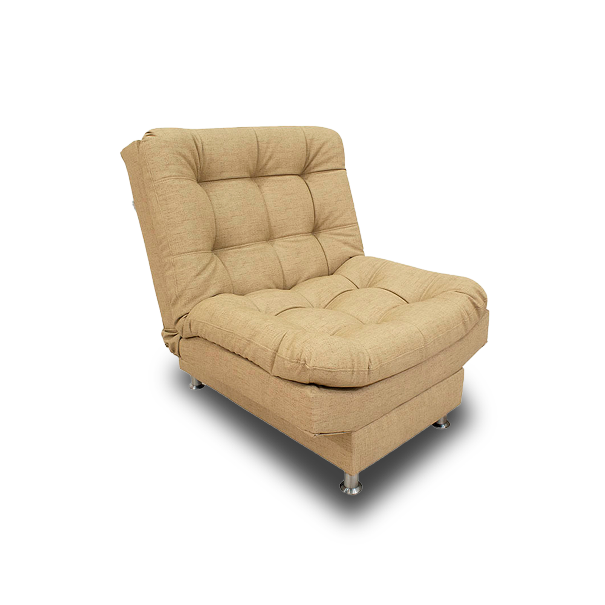 Sala moltochic poliéster beige, 2 cojines, patas metalicas - Muebles en Medellín | Sala