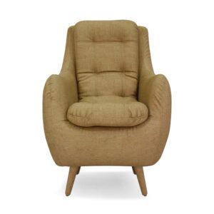 Silla parís poliéster capuccino patas de madera - Muebles en Medellín | Poltrona