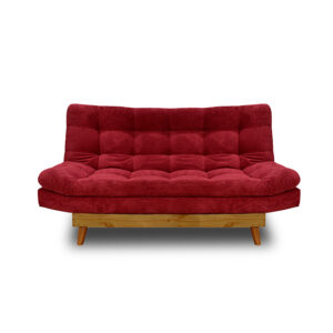 Sofacama siena rojo, patas de madera - Muebles en Medellín | Sofacama