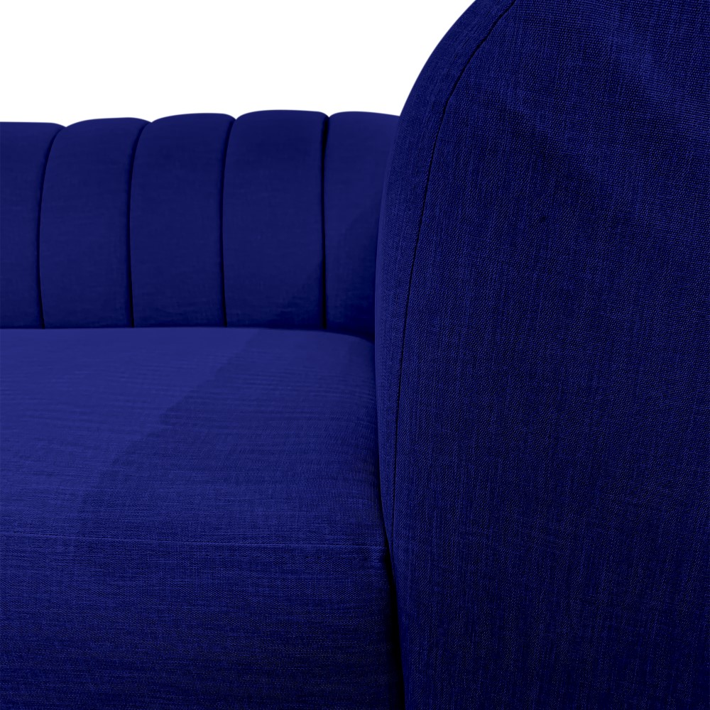 Sofá alaska lino azul oscuro, patas de acero - Muebles en Medellín | Sofá