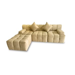 Sala ariza lino beige, patas de madera - Muebles en Medellín | Sala