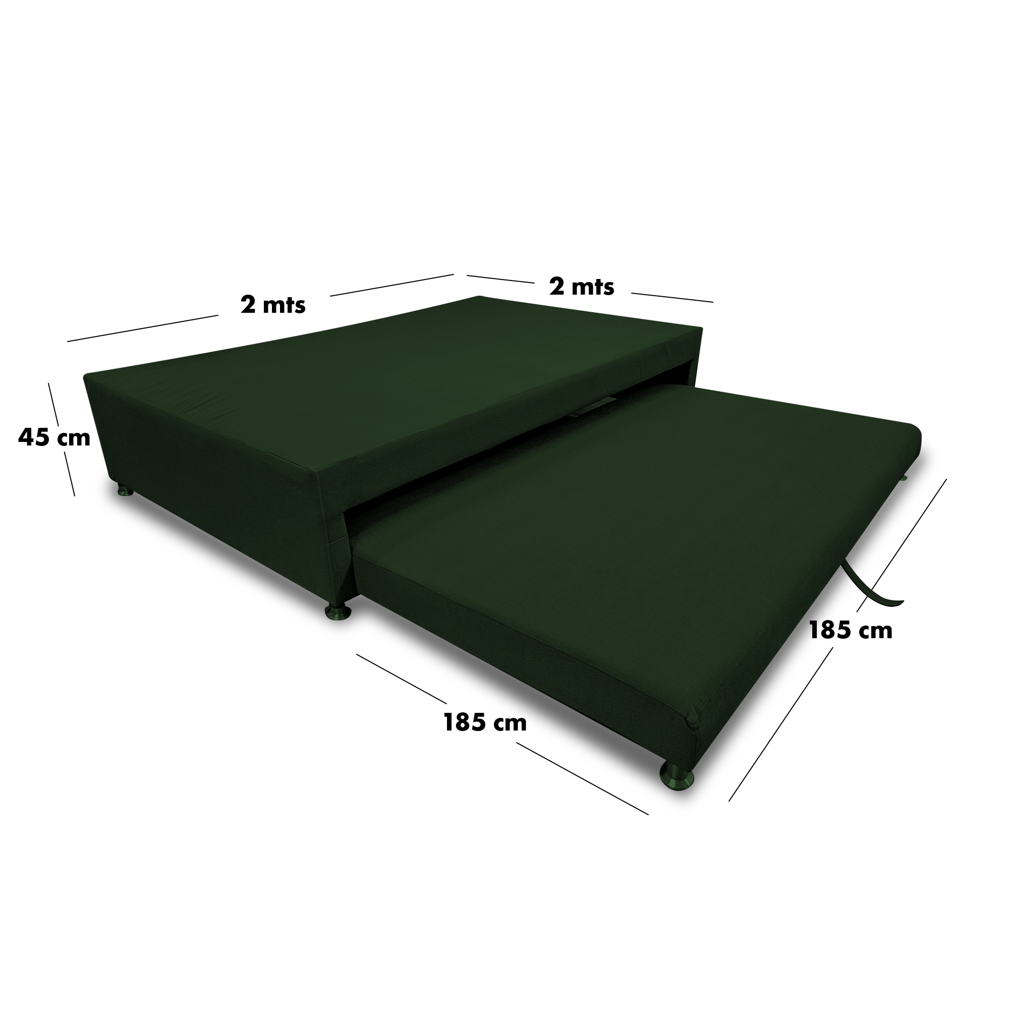 Basenido poliéster verde, patas de acero - Muebles en Medellín | Alcoba