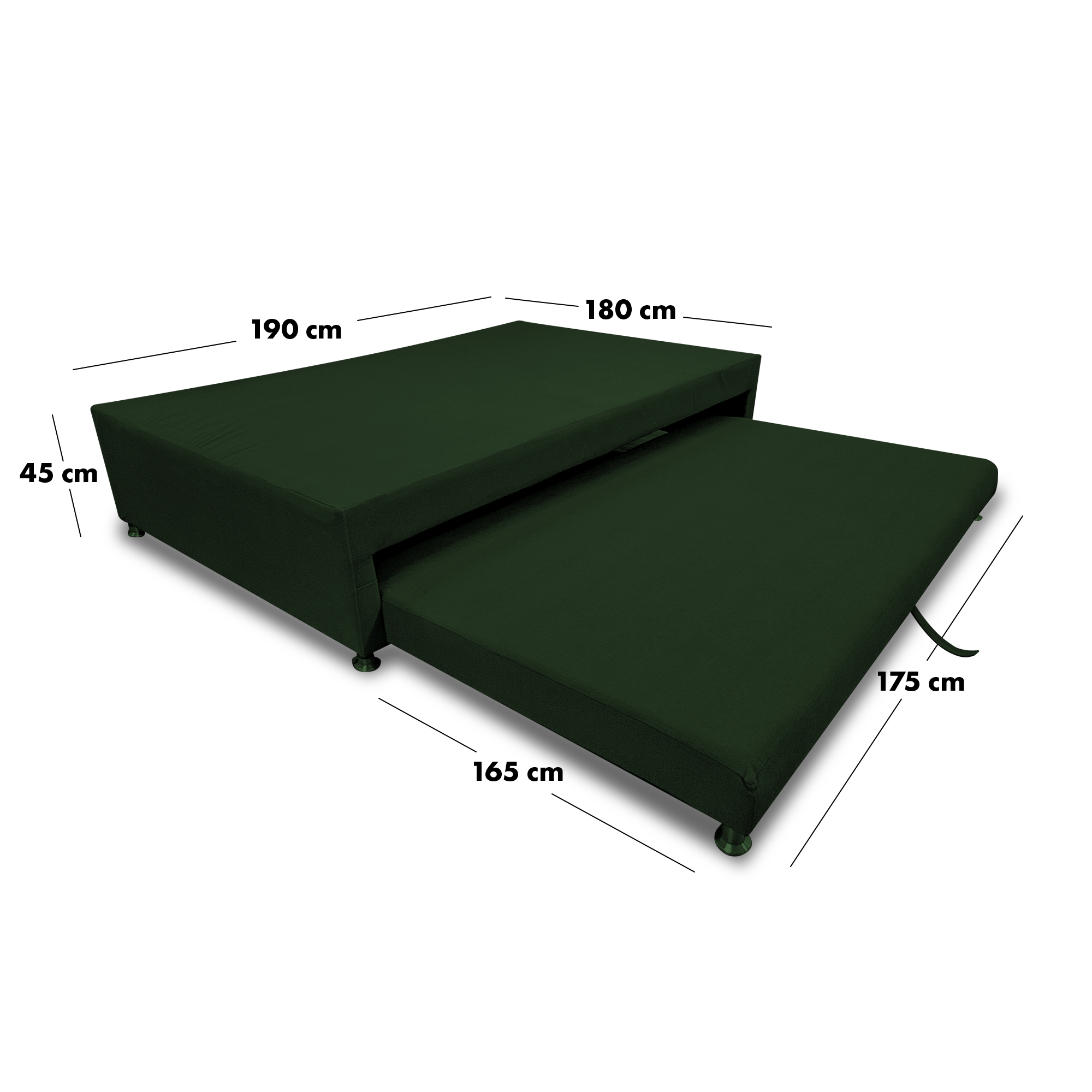 Basenido poliéster verde, patas de acero - Muebles en Medellín | Alcoba