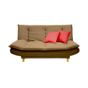 Sofacama germany sintetico cafe claro, patas de madera - Muebles en Medellín | Sofacama