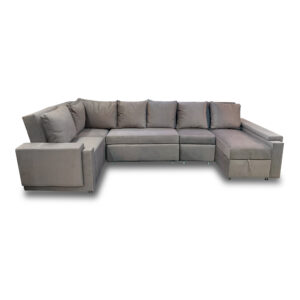 Sala dominic lino gris, patas de acero - Muebles en Medellín | Sala