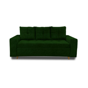 Sofa dubai lino verde, patas de madera - Muebles en Medellín | Sofá