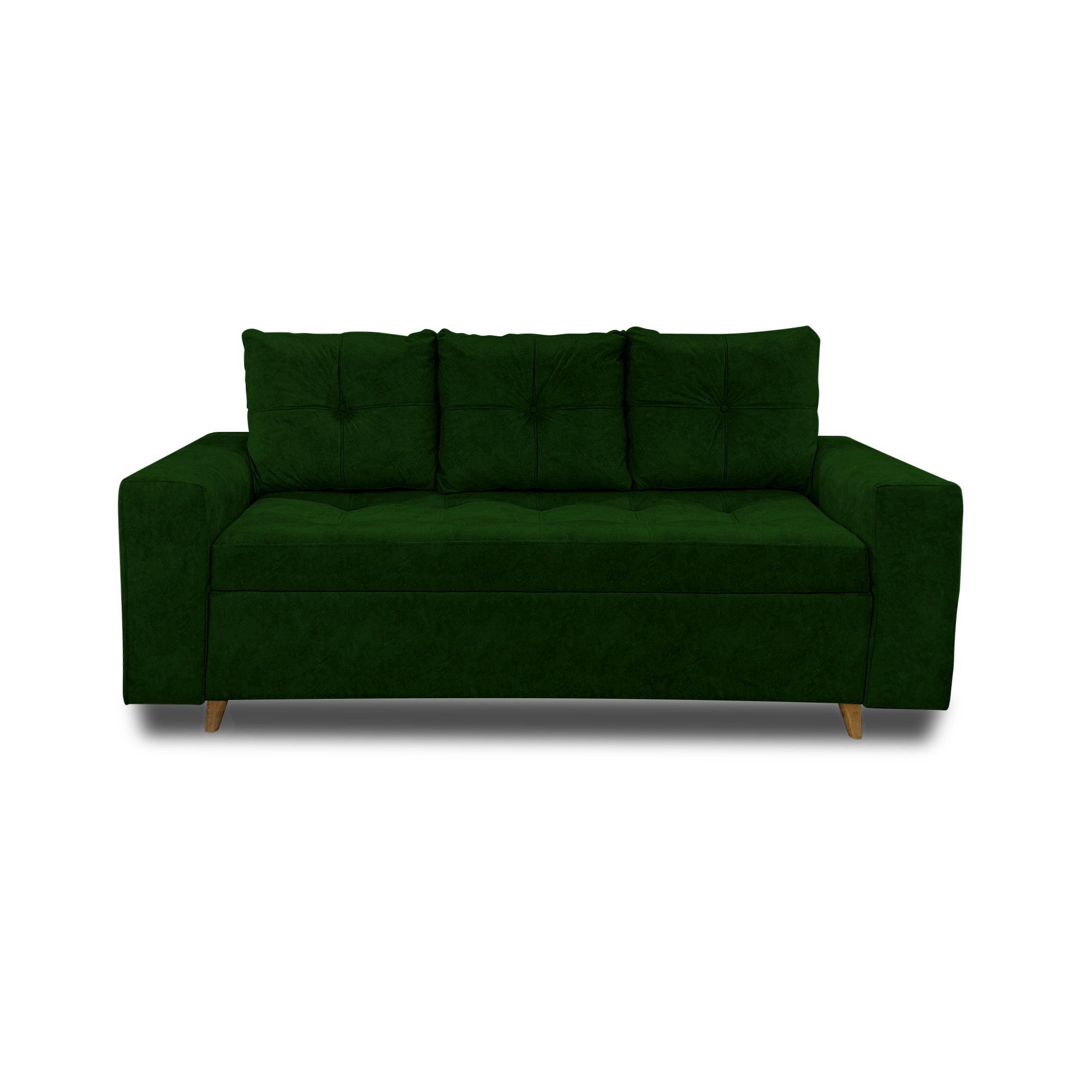 Sofa dubai lino verde, patas de madera - Muebles en Medellín | Sofá