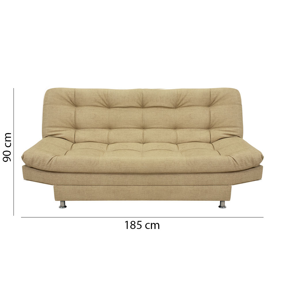 Sala moltochic poliéster beige, 2 cojines, patas metalicas - Muebles en Medellín | Sala