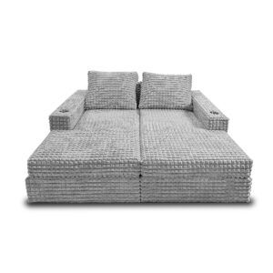 Sofá hermes tela premium gris, deslizadores - Muebles en Medellín | Sofá