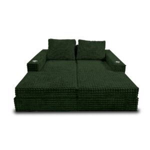 Sofá hermes tela premium verde, deslizadores - Muebles en Medellín | Sofá