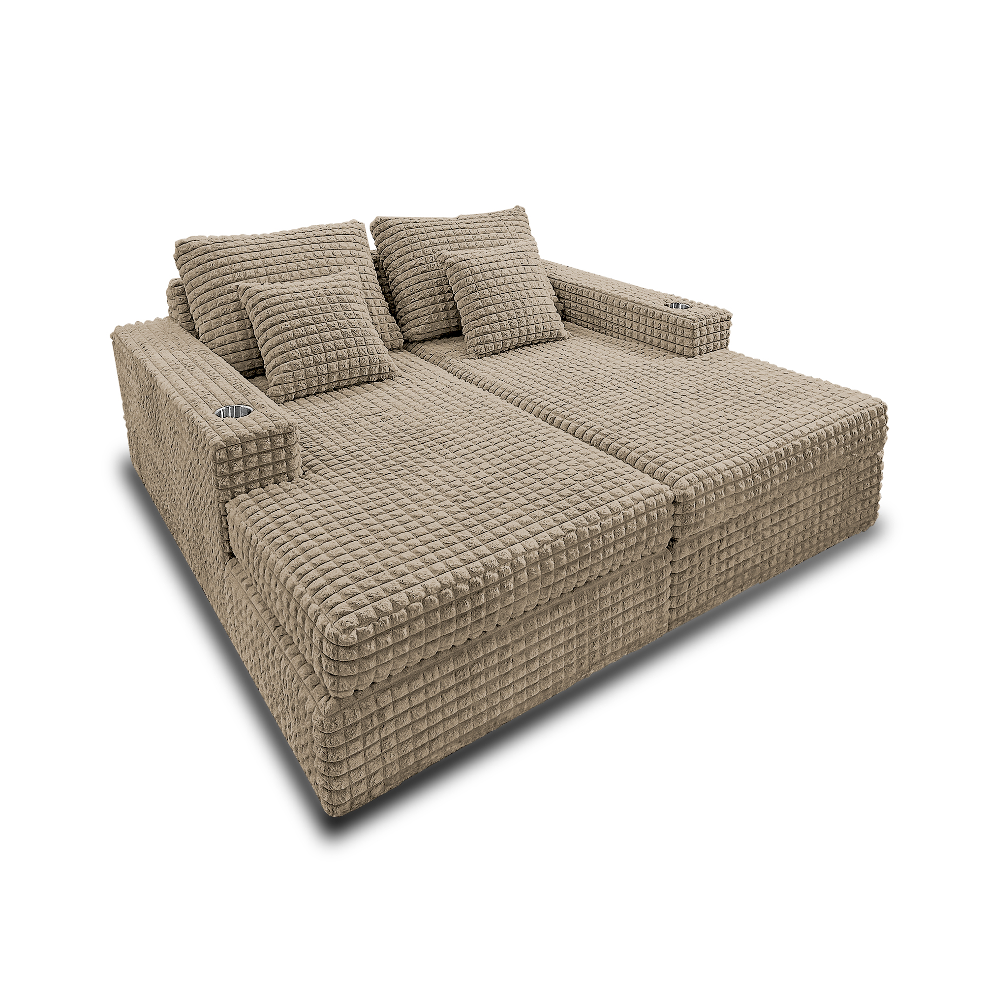 Sofá hermes tela premium beige, deslizadores - Muebles en Medellín | Sofá