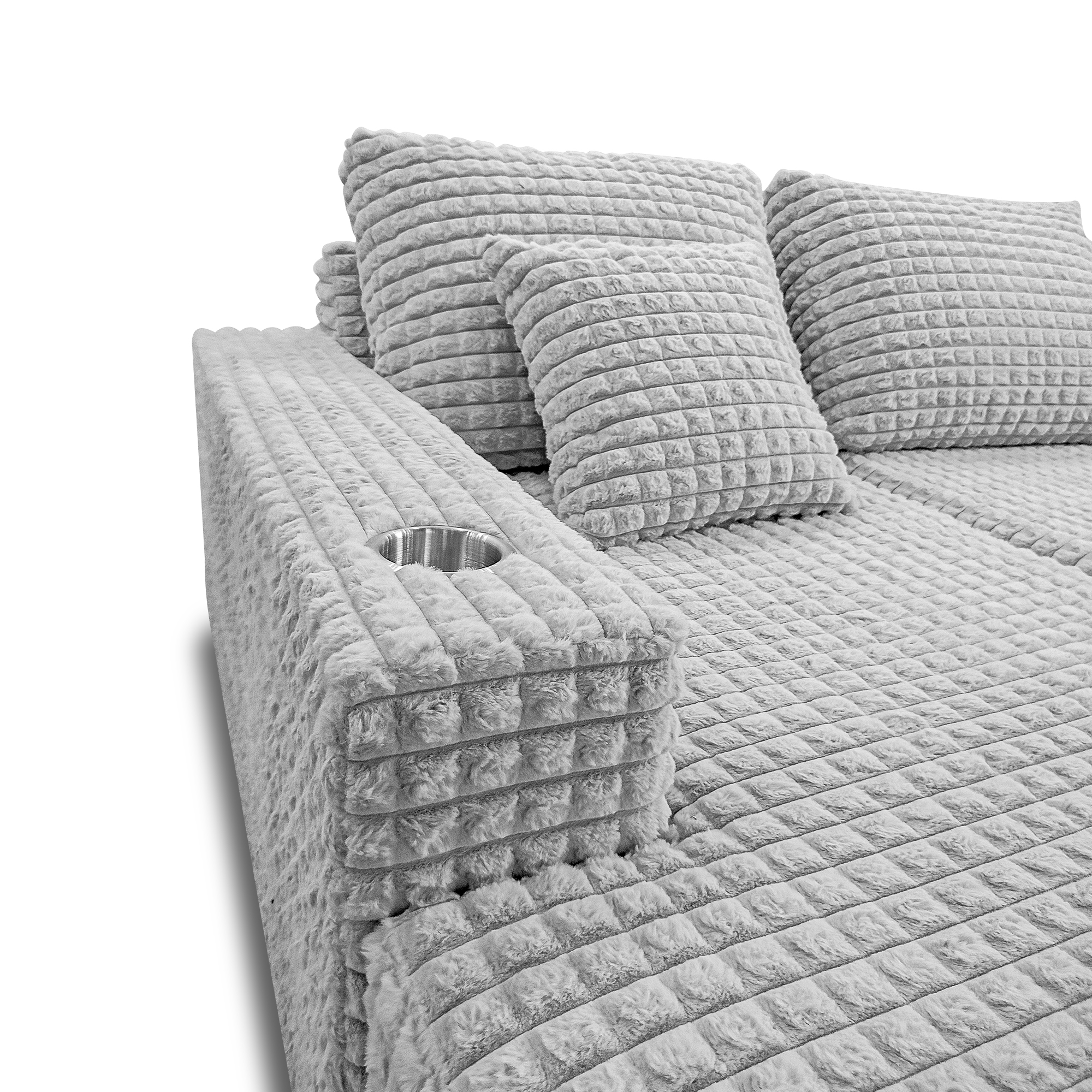 Sofá hermes tela premium gris, deslizadores - Muebles en Medellín | Sofá
