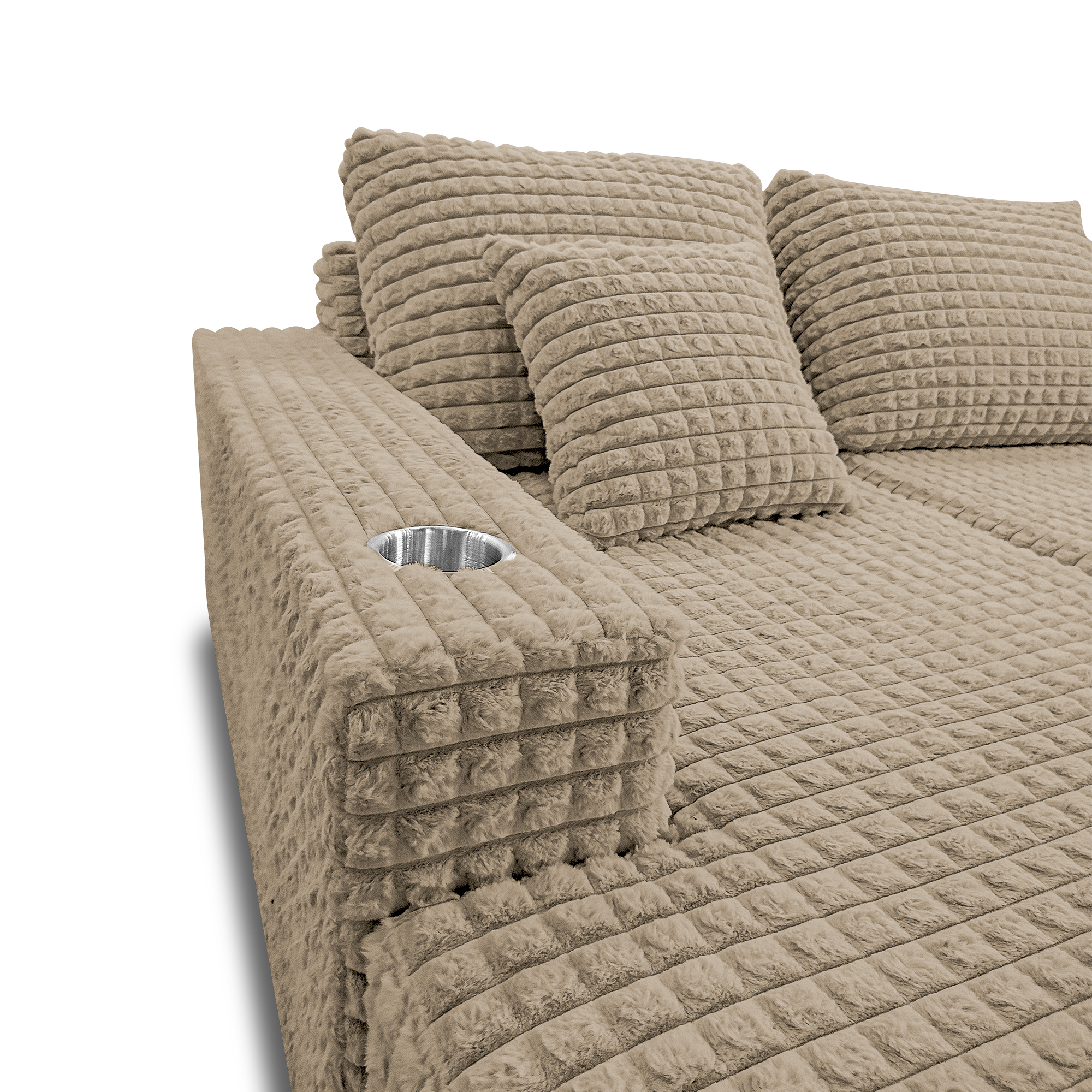 Sofá hermes tela premium beige, deslizadores - Muebles en Medellín | Sofá