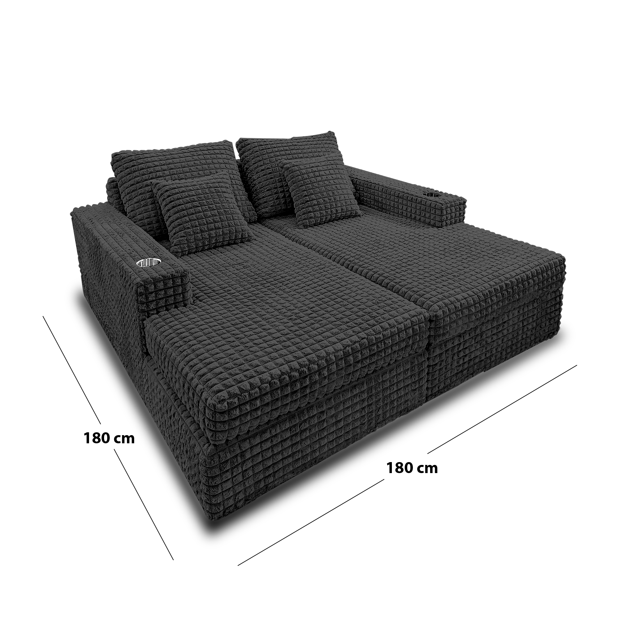 Sofá hermes tela premium negro, deslizadores - Muebles en Medellín | Sofá
