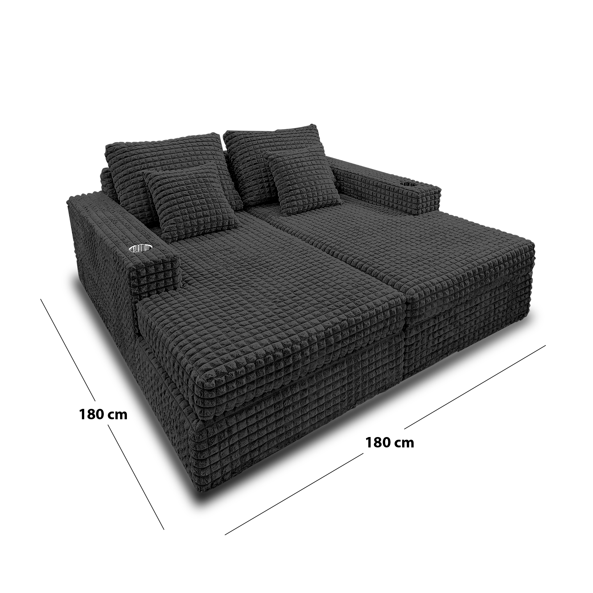Sofá hermes tela premium negro, deslizadores - Muebles en Medellín | Sofá