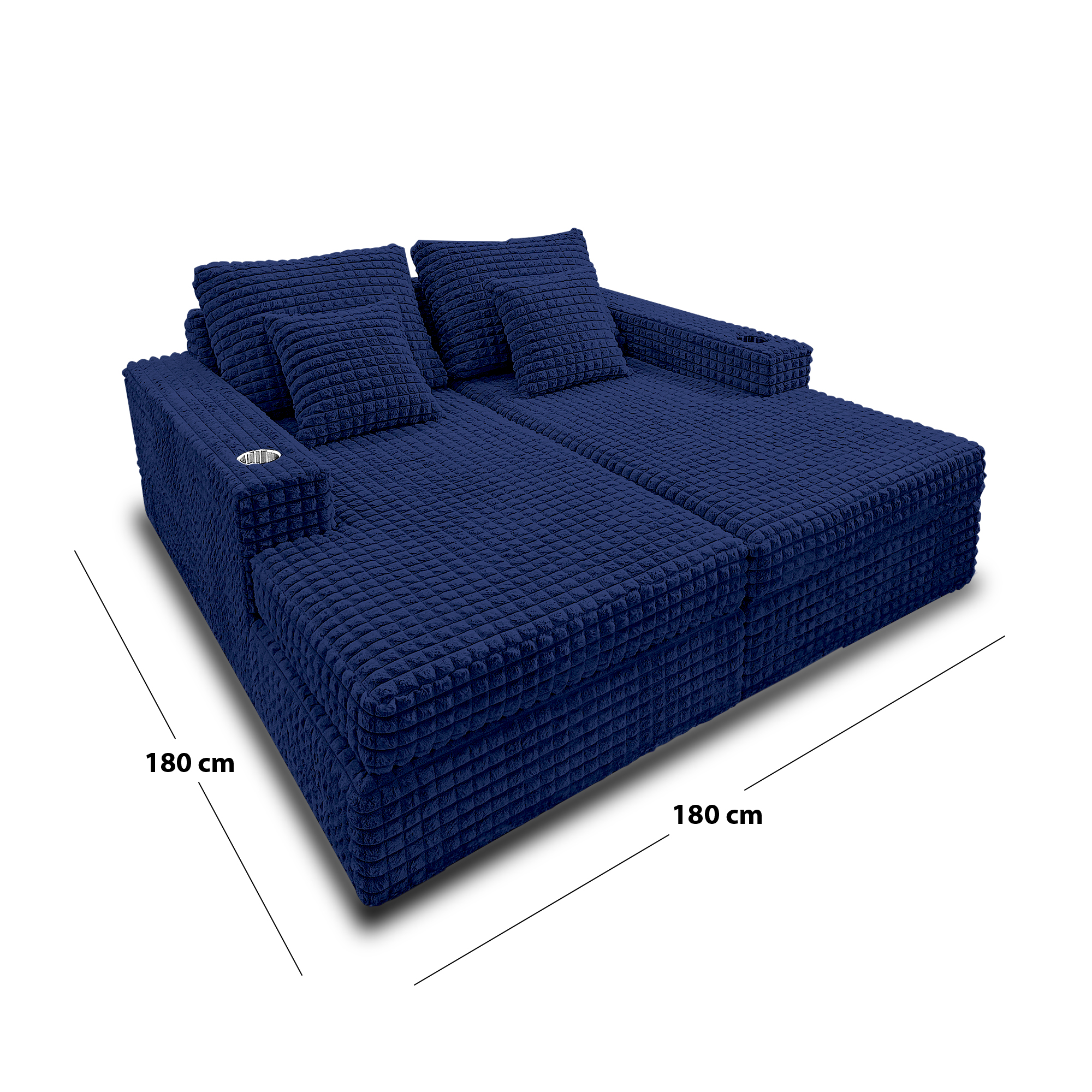 Sofá hermes tela premium azul, deslizadores - Muebles en Medellín | Sofá