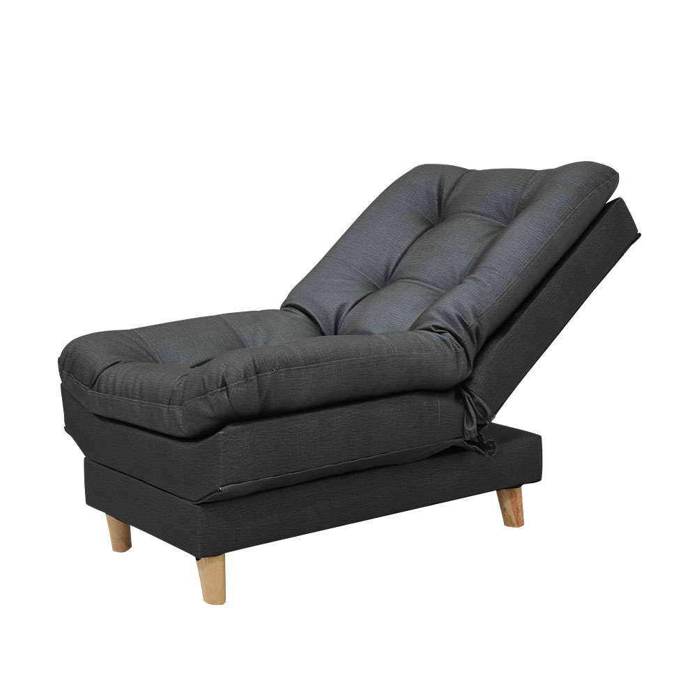 Sala moltochic sintético negro, 2 cojines, patas de madera - Muebles en Medellín | Sala