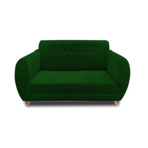 Sofa isabelina lino verde, patas de madera - Muebles en Medellín | Sofá