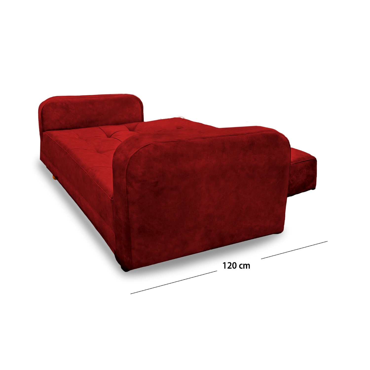 Sofacama milan lino rojo, patas de madera, brazos - Muebles en Medellín | Sofacama