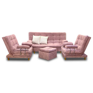 Sala moltochic jumbo rosa, patas de madera - Muebles en Medellín | Sala