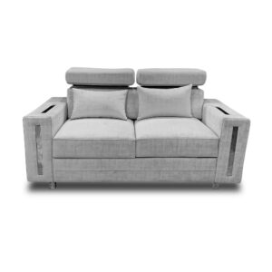Sofa mombay especial lino gris, patas de madera. - Muebles en Medellín | Sofá