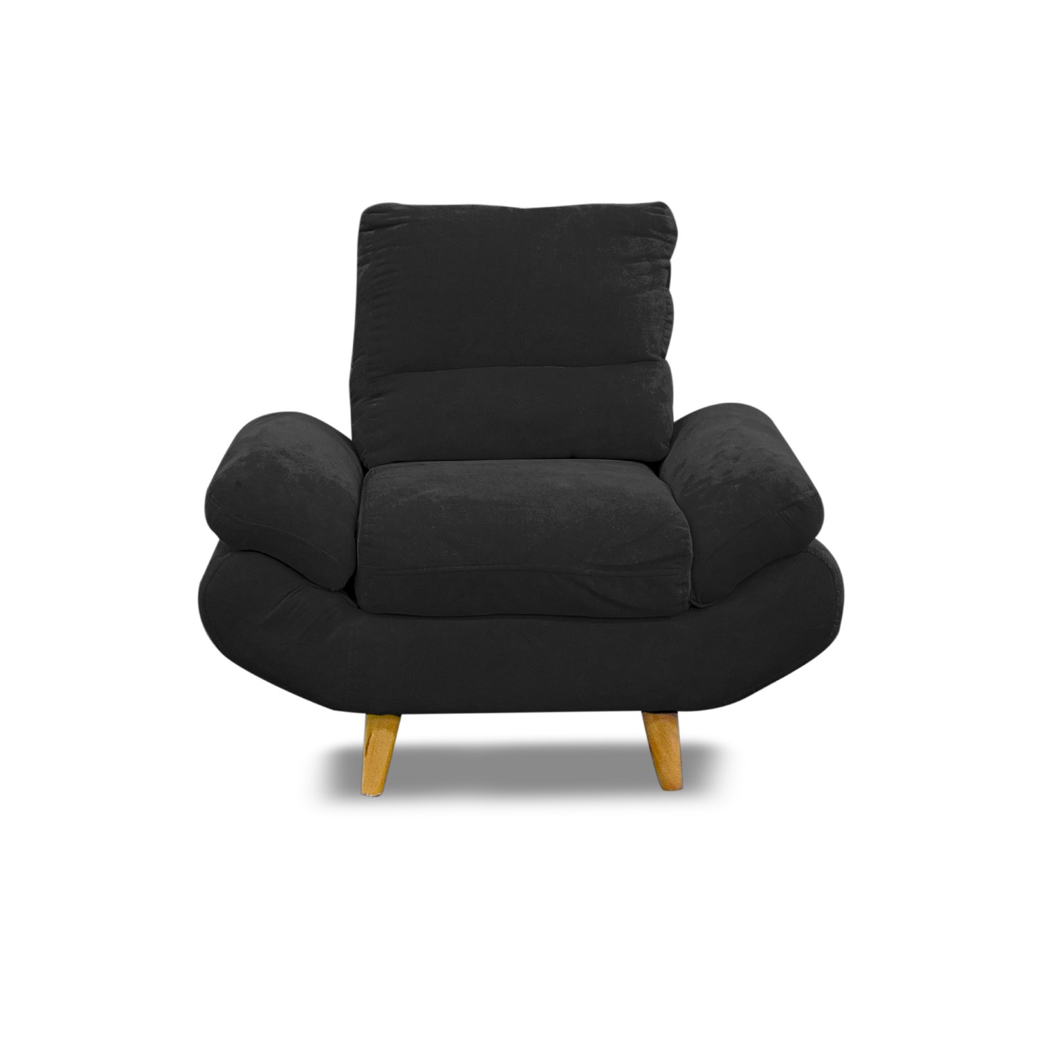 Sala venecia lino negro 2 cojines, patas de madera - Muebles en Medellín | Sala