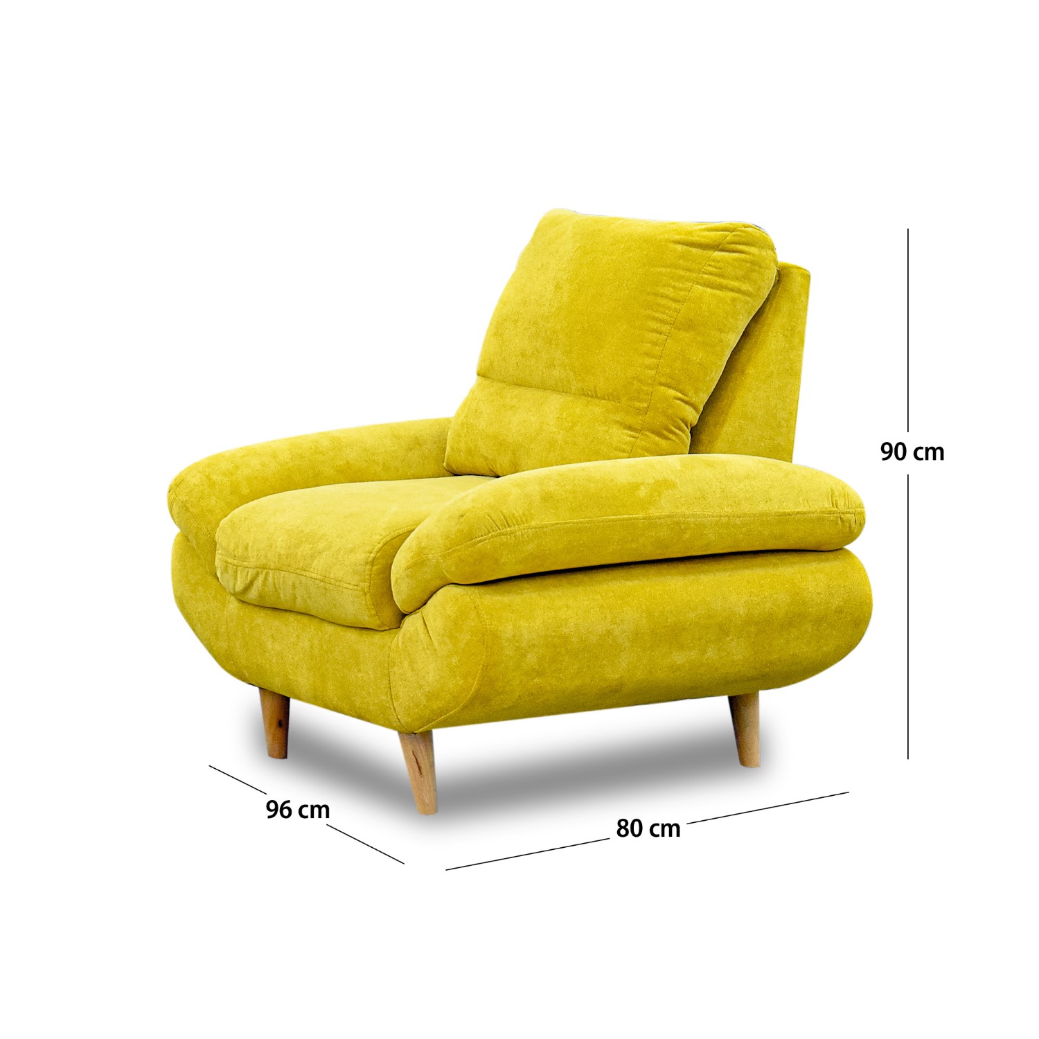 Sala venecia lino amarillo, cojines, patas de madera - Muebles en Medellín | Sala