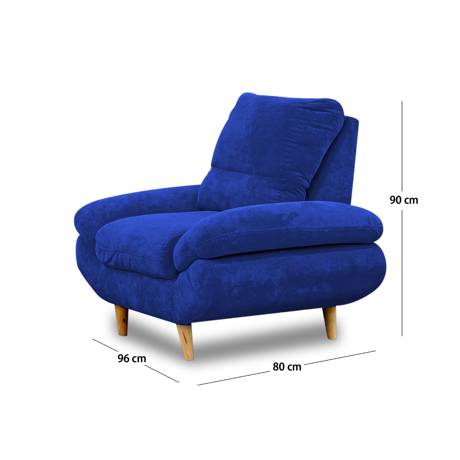 Sala venecia lino azul oscuro, cojines, patas de madera - Muebles en Medellín | Sala