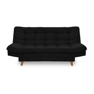 Sofacama moltochic 3 posiciones lino negro, patas de madera - Muebles en Medellín | Sofacama