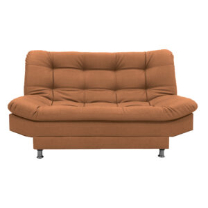 Sofacama moltochic lino naranja, patas de madera - Muebles en Medellín | Sofacama