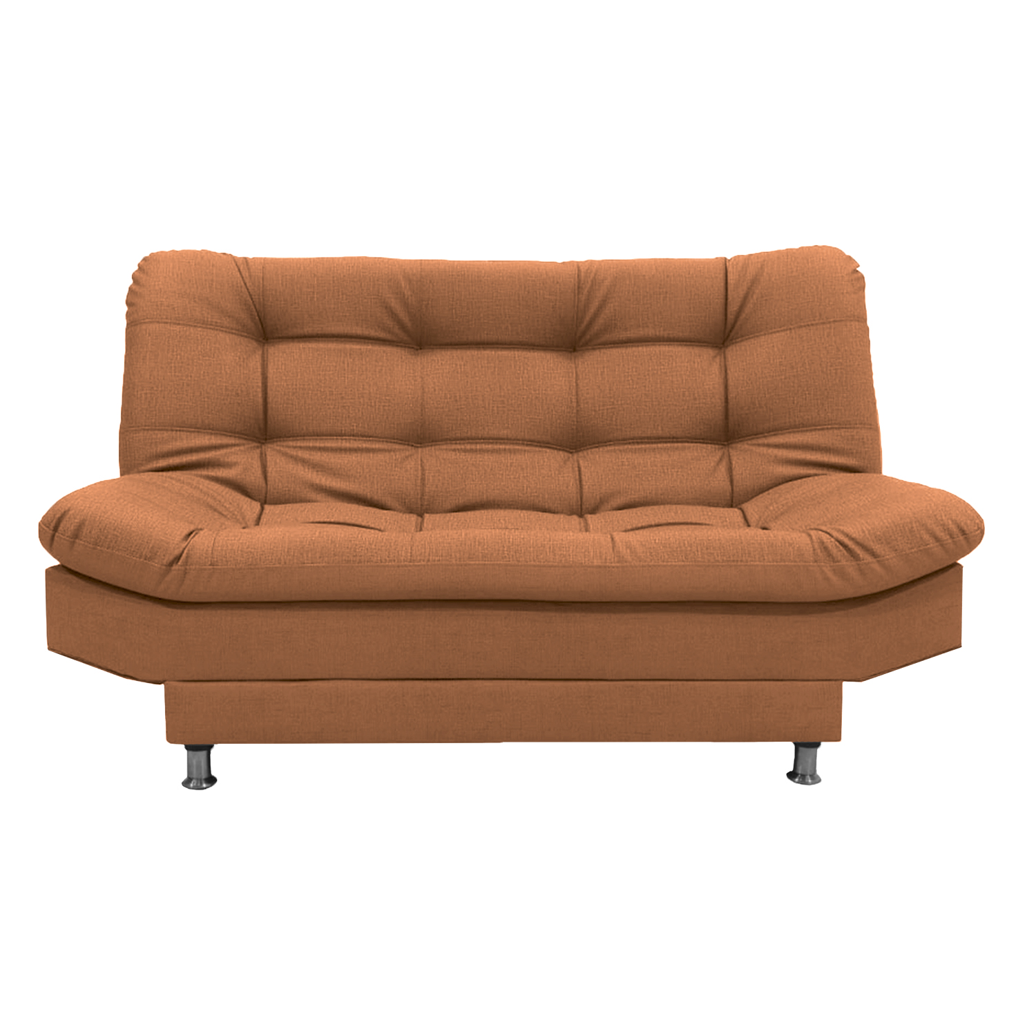 Sofacama moltochic lino naranja, patas de madera - Muebles en Medellín | Sofacama