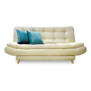 Sofacama damasco lino beige, patas de maderas - Muebles en Medellín | Sofacama