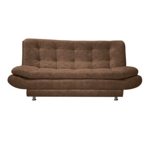 Sofacama damasco poliester cafe, patas metalicas - Muebles en Medellín | Sofacama