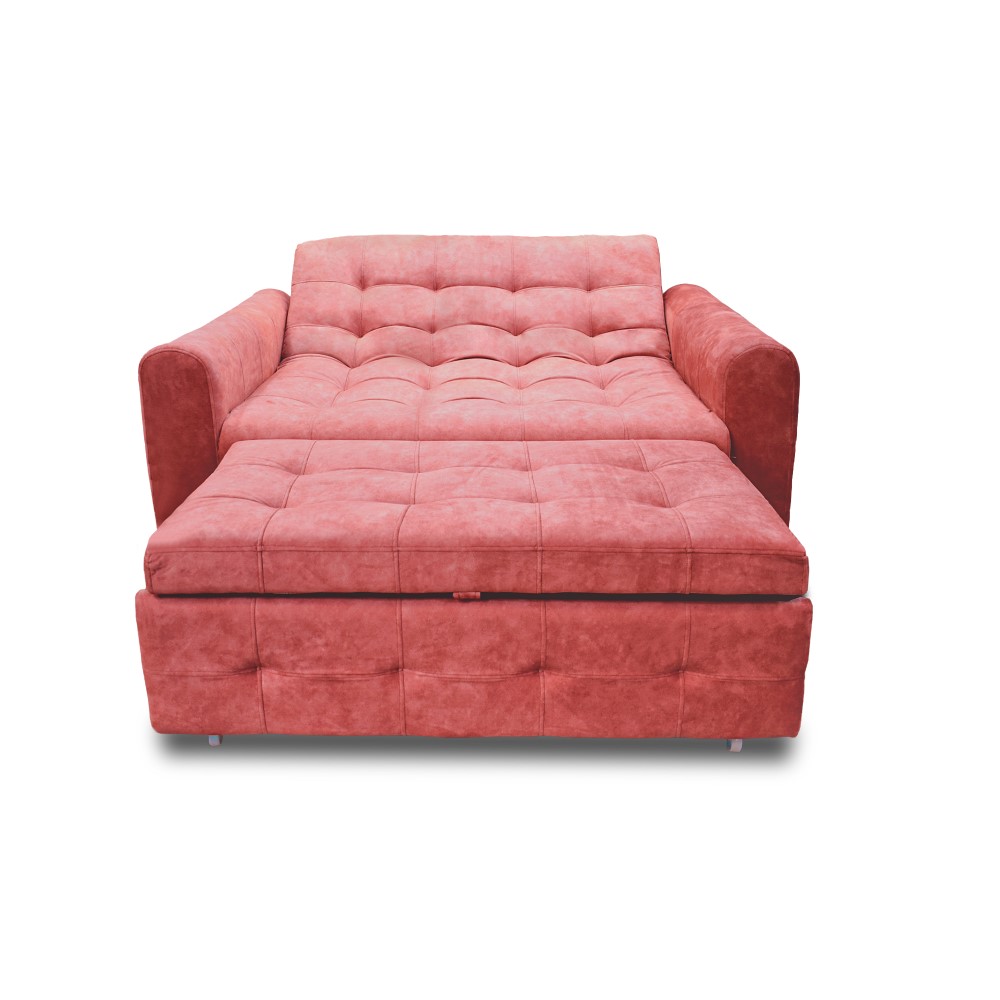 Sofacama roma poliéster palo de rosa, patas de acero - Muebles en Medellín | Sofacama