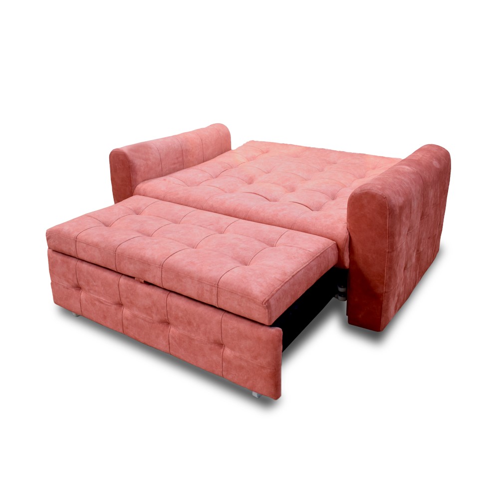 Sofacama roma poliéster palo de rosa, patas de acero - Muebles en Medellín | Sofacama
