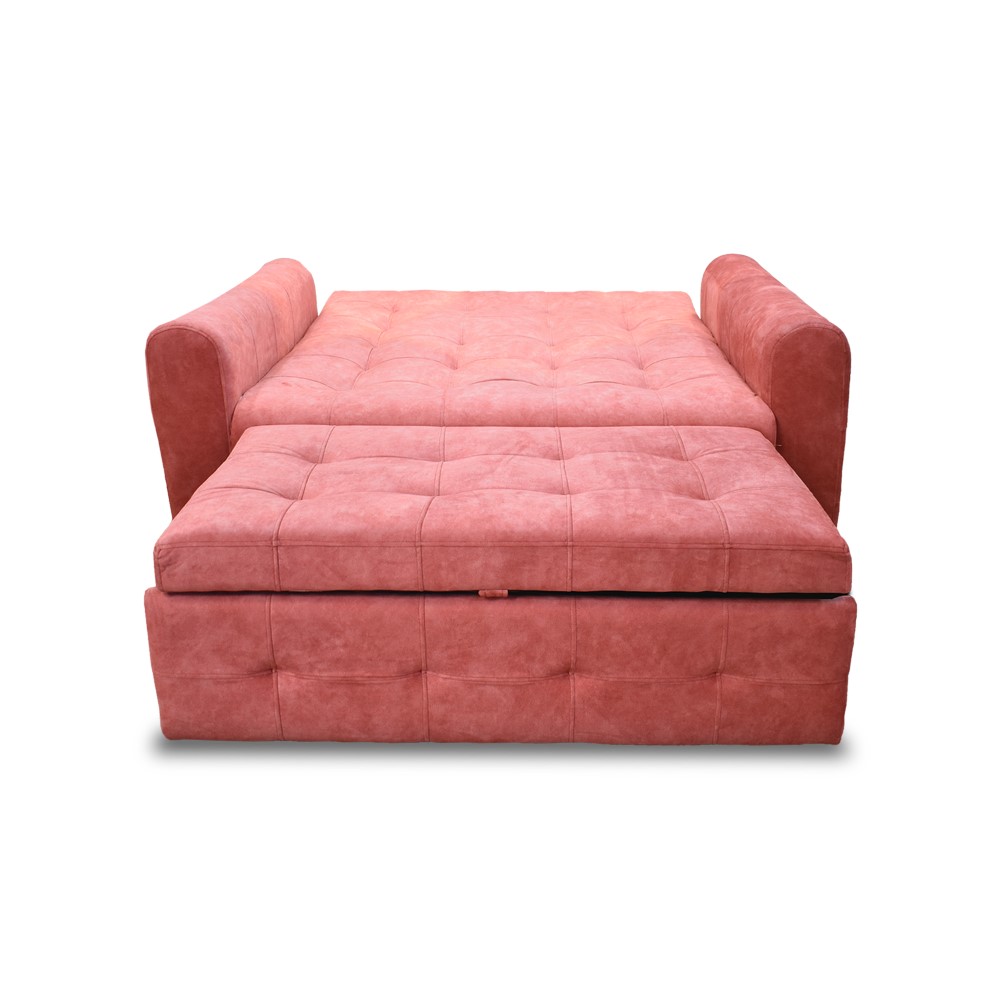 Sofacama roma poliéster palo de rosa, patas de acero - Muebles en Medellín | Sofacama